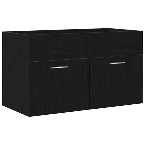 Maison Exclusive - Vaskeskab Sort Eg Ingeniørtræ