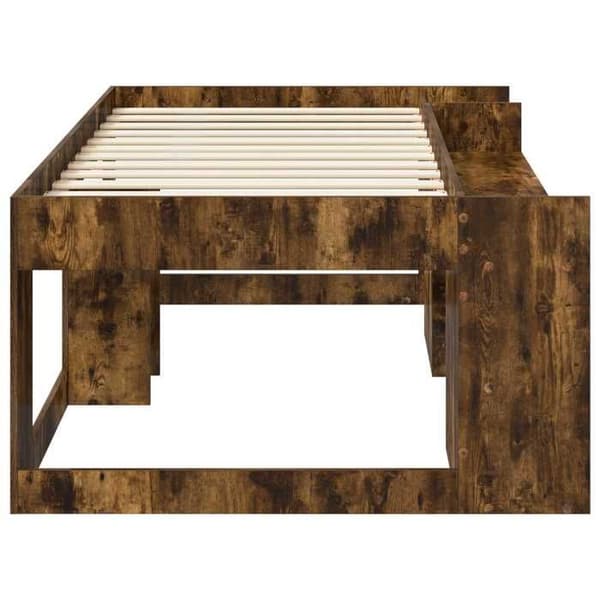 Maison Exclusive - Sängram för barn med förvaring Ek rökig 75 x 190 cm