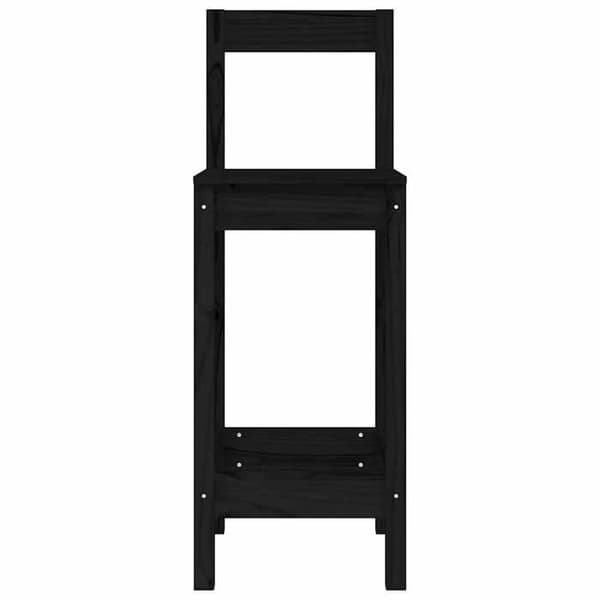Maison Exclusive - Barstole sæt af 2 sort 40x41,5x112 cm solid fyrretræ