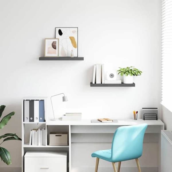 Maison Exclusive - Kelluva seinähylly 2 kpl Harjattu harmaa 60x23,5x3,8 cm MDF