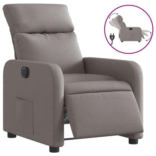 Maison Exclusive - Elektrisk lutbar fåtölj Taupe Tyg
