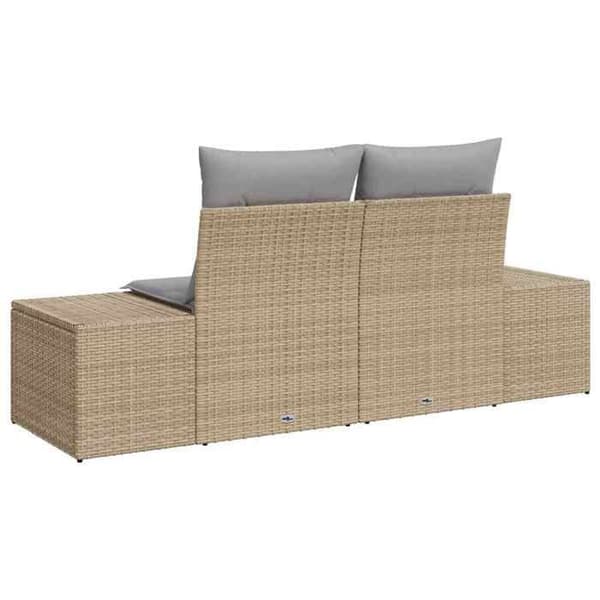 Maison Exclusive - Trädgårdssoffa med beige kudde 184 x 62 x 69 cm polyrotin beige