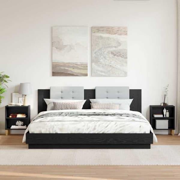 Maison Exclusive - 2-delt sengeskab i sort eg 40 x 30 x 50 cm