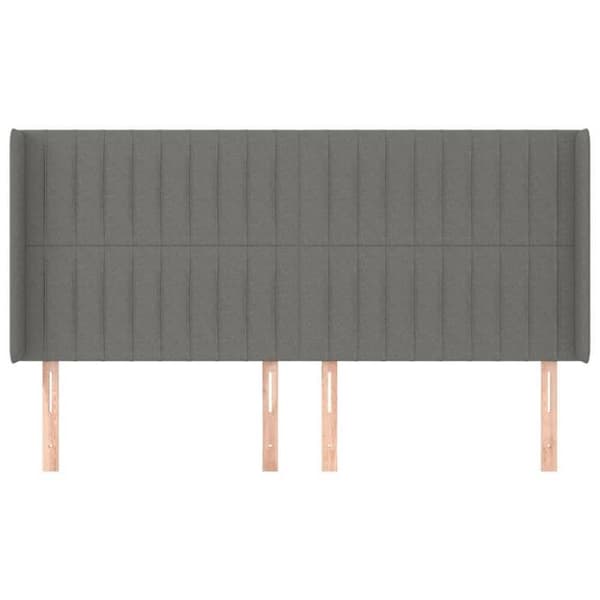 Maison Exclusive - Päätylevy korvilla Tummanharmaa 203x16x118/128 cm Kangas Mörkgrå