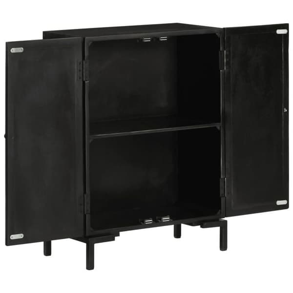 Maison Exclusive - Sort buffet 55x30x77 cm i massivt mango-træ og jern