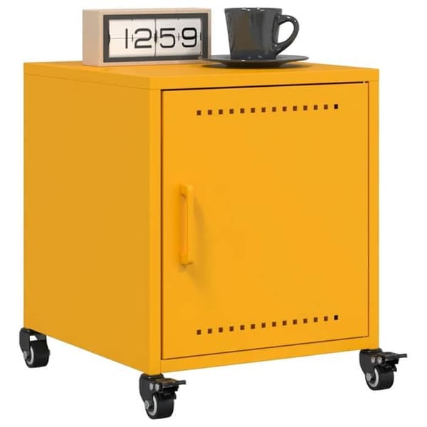 Maison Exclusive - Sängbord 2 st senapsgul 36x39x43,5 cm stål