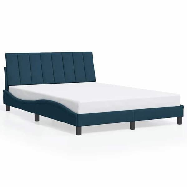 Maison Exclusive - Sängram utan madrass Hanko blå 140x190 cm sammet