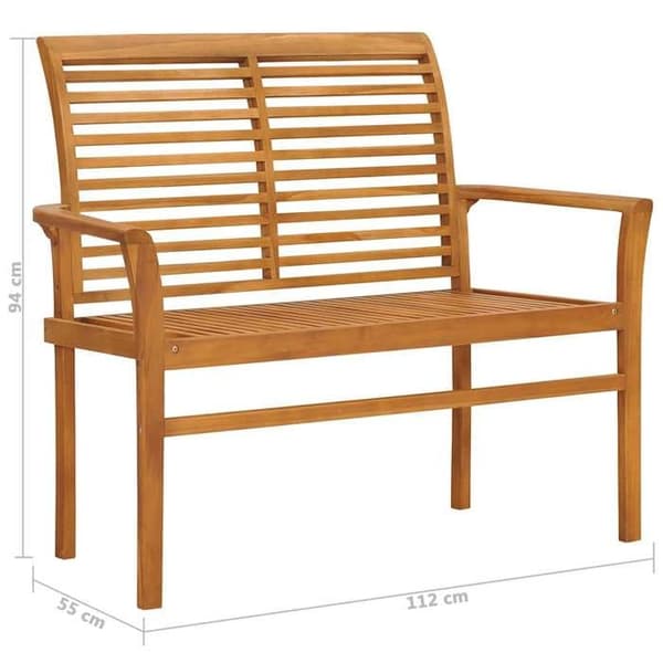 Maison Exclusive - Puutarhapenkki 112 cm Kestävä teak-puu