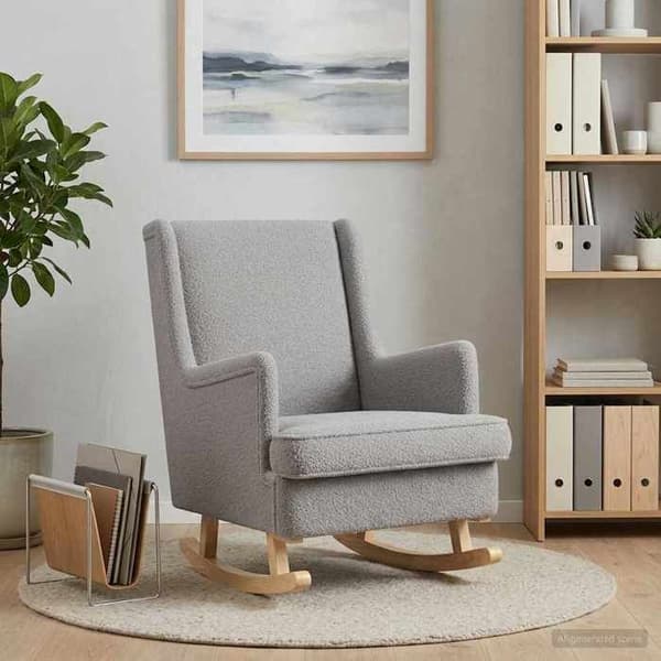 Maison Exclusive - Vaaleanharmaa keinutuoli 62 x 80 x 85 cm Bouclé