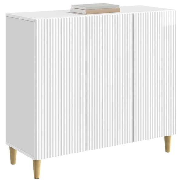 Maison Exclusive - Hvid glans buffet 89 x 34,5 x 80 cm Ingeniørtræ