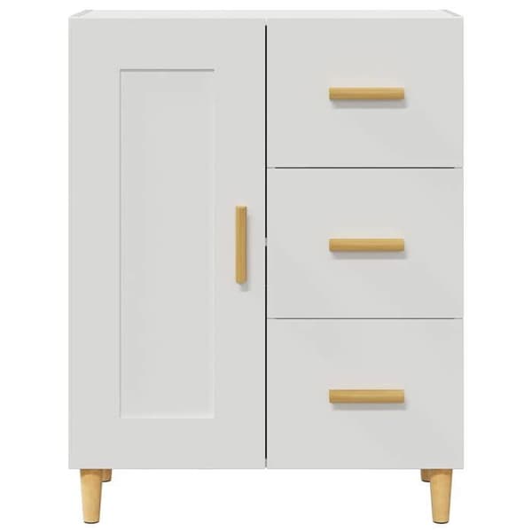 Maison Exclusive - Buffet Hvid 69,5x34x90 cm Ingeniørtræ