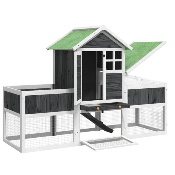 Maison Exclusive - Grå klappstol 170x63x113 cm av massivt furu grå, vit, grön