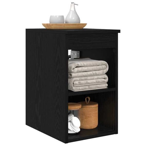 Maison Exclusive - Badeværelsesmøbel In-between Sort Eg 30 x 44,5 x 50 cm