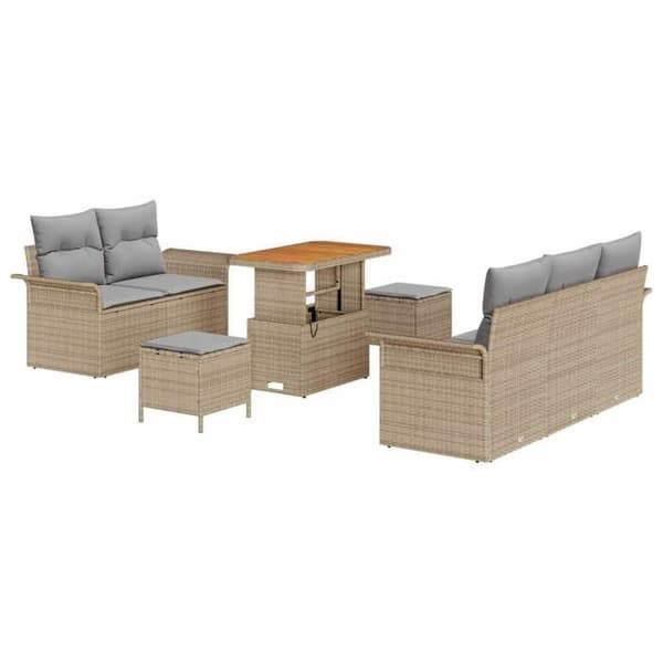 Maison Exclusive - 8-delars trädgårdsoffgrupp 7-sits