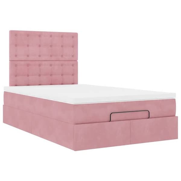 Maison Exclusive - Ottoman sängram med rosa madrass 120x200 cm sammet Ros