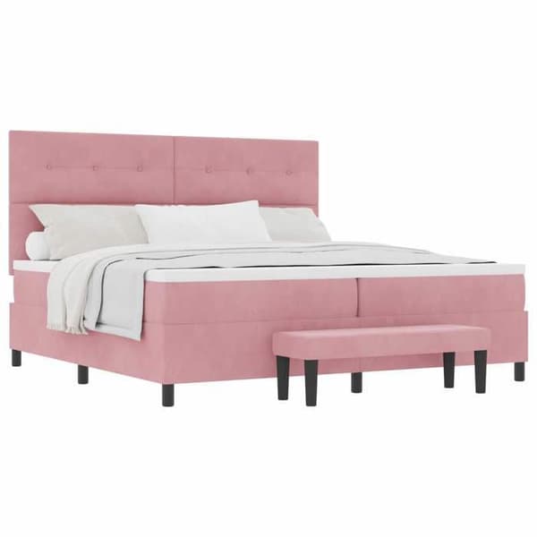 Maison Exclusive - Jousipatja ruusupäällysteellä 200 x 200 cm Sametti Ros