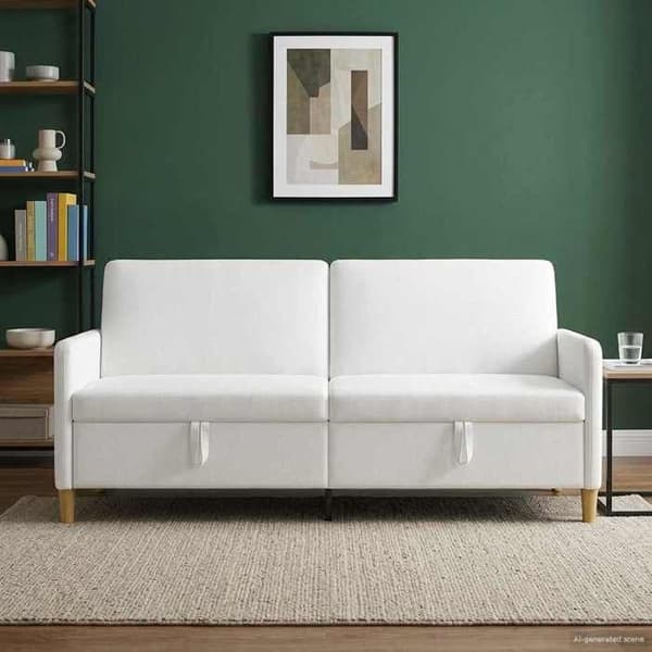 Maison Exclusive - Sofa med opbevaring Hvid 192 x 78 x 87 cm Polyester