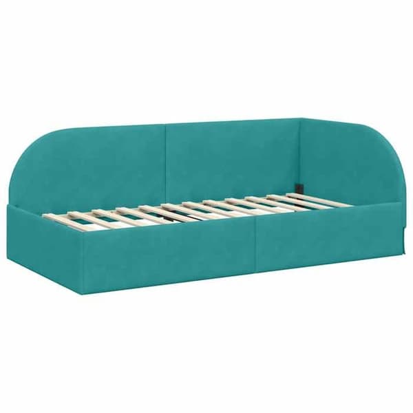 Maison Exclusive - Turquoise hörnsängram 90 cm x 190 cm Sammet