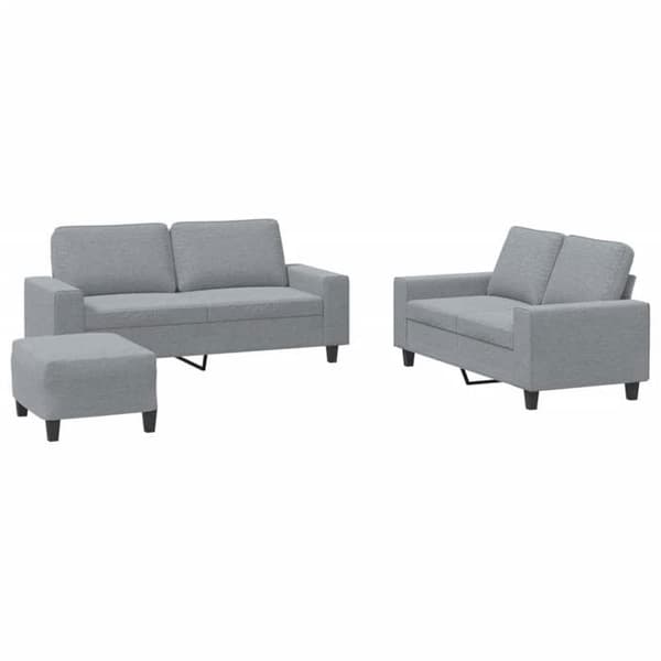 Maison Exclusive - 3-delad soffa i ljusgrått tyg