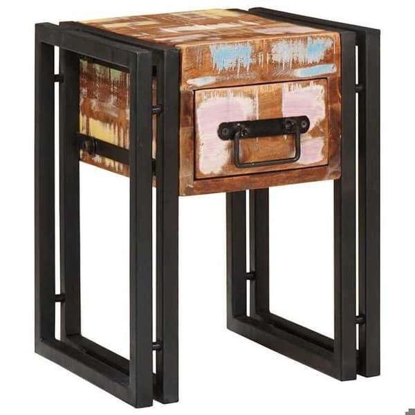 Maison Exclusive - Sidobord med låda 30 x 30 x 40 cm Solid Återvunnet Trä