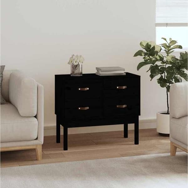 Maison Exclusive - Konsolskab Sort 90x40x78 cm Solid fyrretræ