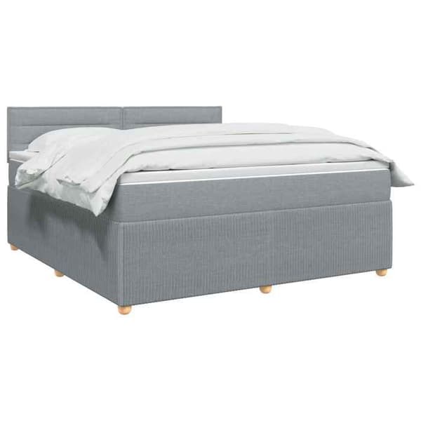 Maison Exclusive - Boxspring säng med madrass Ljusgrå 160 x 200 cm Tyg