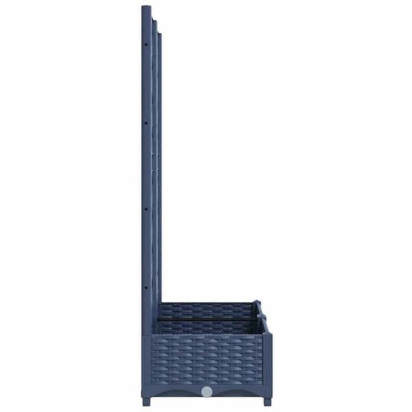 Maison Exclusive - Havekasse med gitter Blå Grå 80x40x121,5 cm PP Blågrå