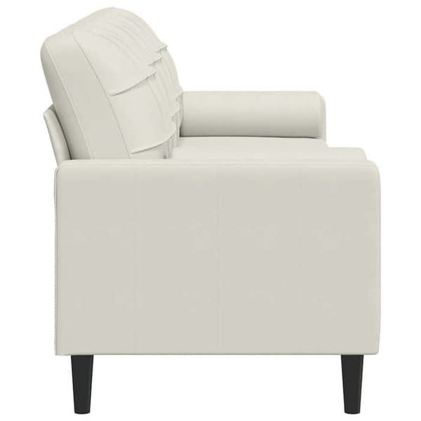 Maison Exclusive - Soffa 3 platser med dekorativa kuddar i krämfärg 210 cm sammet Grädde