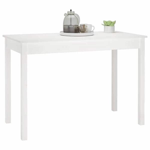 Matbord - EXKLUSIV HEM - 110 x 55 x 75 cm - Massivt furu - Vit - Rektangulär Vit