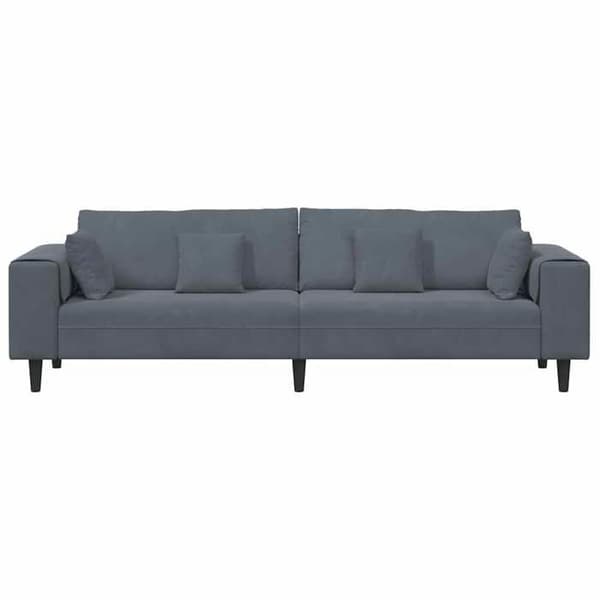 Divaani - MAISON EXCLUSIVE - 250 x 77 x 76 cm - Tummanharmaa sametti - Jousityyny - Vanerikehys Mörkgrå