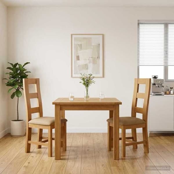 Maison Exclusive - Matstol 2 st Massivt ek Beige
