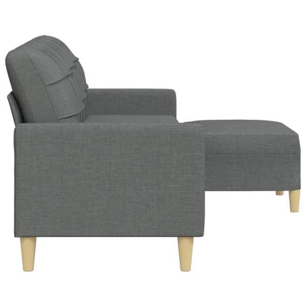 Divaani - MAISON EXCLUSIVE - 3 paikkaa 210 cm - Tummanharmaa - Polyesterikangas - Metallirunko Mörkgrå