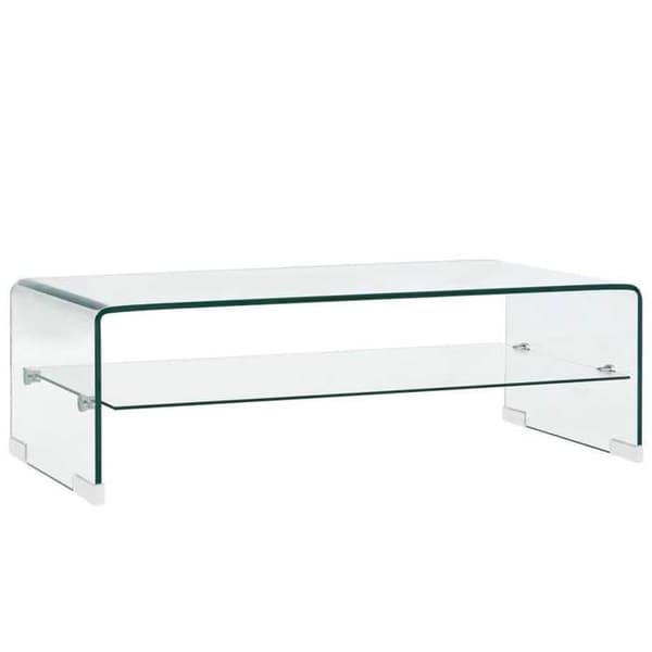 Bord - Klar - 98x45x31 cm - Tempereret glas - Rektangulær Transparent