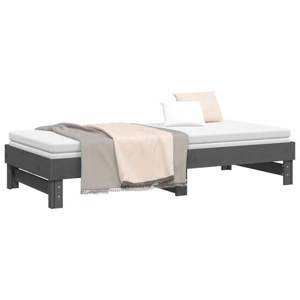 Maison Exclusive - Harmaa liukuva sänky ilman patjaa 2x(100x200) cm grå