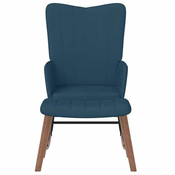 Maison Exclusive - Fåtölj med fotstöd Blå Sammet