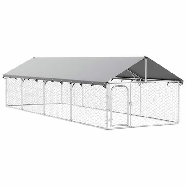 Maison Exclusive - Ulkoilma kennel katolla 600x200x150 cm Silver