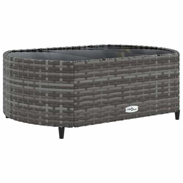 Maison Exclusive - Trädgårdsmöbler med kuddar 7 delar grå flätad resin