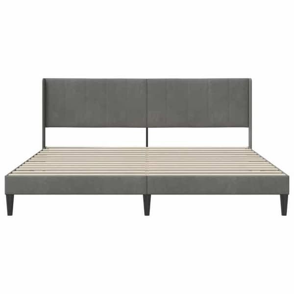 Maison Exclusive - Sängram med huvudgavel Mörkgrå 180 x 200 cm Sammet