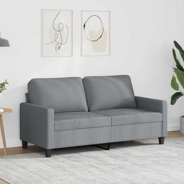 Sofa - EKSKLUSIV HUS - 2 pladser 140 cm - Lys grå - Holdbart stof - Robust metalramme Ljusgrått
