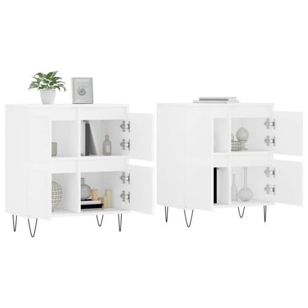 Maison Exclusive - Buffeter 2 stk hvidt ingeniørtræ