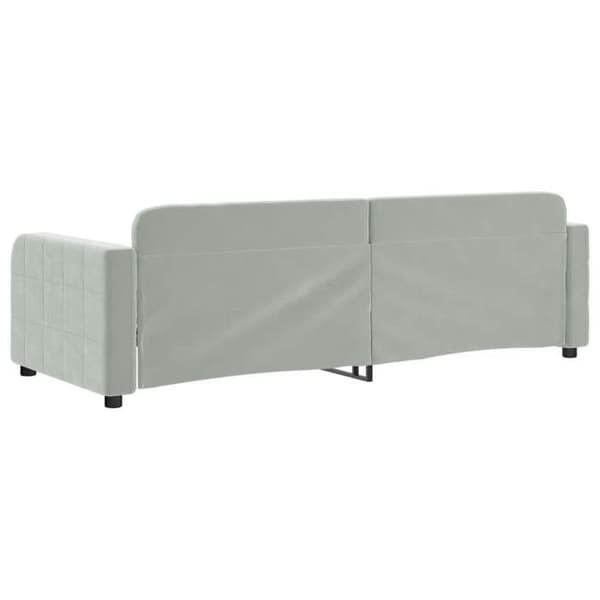 Dagseng - EKSKLUSIV HUS - 80x200 cm - lys grå velour - lamelbund - metal/træ Ljusgrått