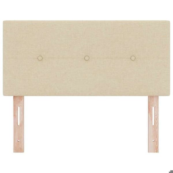 Sänggavel - EXKLUSIV HEM - 80 cm - Inbyggd LED - Crème polyester - Justerbar höjd Grädde