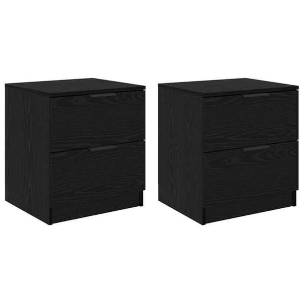 Maison Exclusive - Natbord 2 stk Sort eg 45 x 39 x 50cm