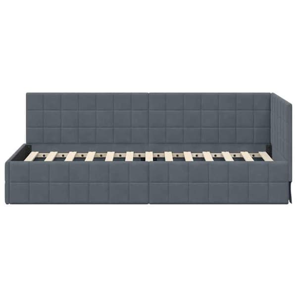 Maison Exclusive - Mörkgrå hörnsängram 80 cm x 200 cm Sammet