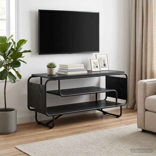 Maison Exclusive - TV-møbel 98 x 36 x 45 cm Sort eg Ingeniørtræ