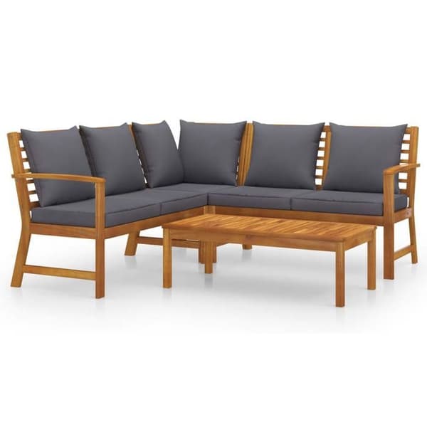 Maison Exclusive - Havegruppe 4 stk med pude i solid akacietræ