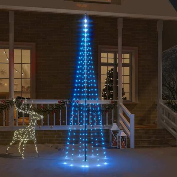 Maison Exclusive - Julgran på flaggstång 310 blå LED 300 cm Blå