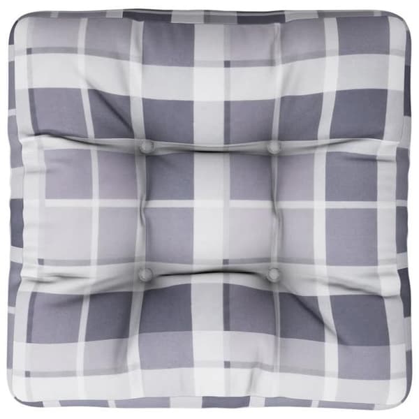 Maison Exclusive - Kudde av pallgrå rutor 58x58x10 cm tyg