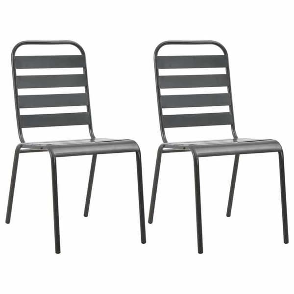 Maison Exclusive - Stabelbare udendørs stole sæt af 2 Stål Grå Grå