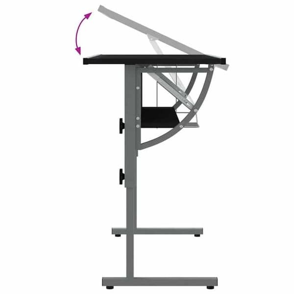 Maison Exclusive - Sort og grå håndværksbord 110x53x(58-87) cm svart och grått